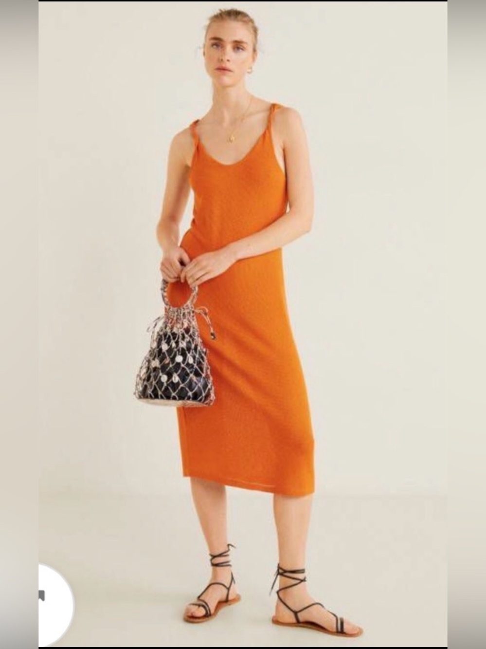 Mng Orange Women’s Tank Midi Dress cover up